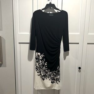 Ralph Lauren Sz 8 Dress 3/4 Sleeves Black and White